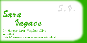 sara vagacs business card